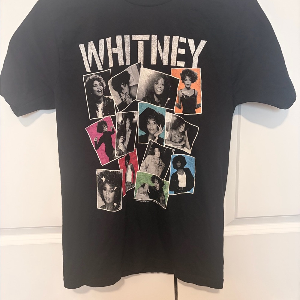 Black Graphic T-Shirt with Whitney Houston Design